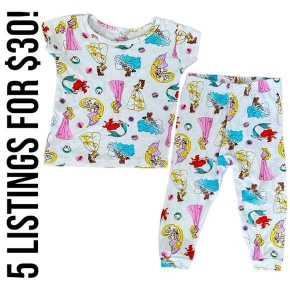 2T Disney princess pajama set toddler girl - Picture 7 of 7